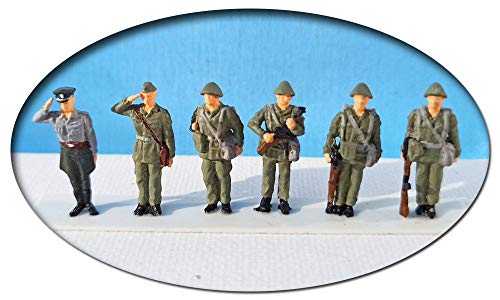 modellbahn-exklusiv NVA, 5 MOT-Schützen mit Offizier, Spur H0, 1:87 von modellbahn-exklusiv