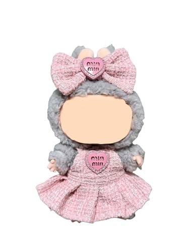 Puppen-Outfit-Set für 17 cm große Puppen, 2-teiliges Kleidungsset für Puppe, Premium-Modekleider für Puppen Zubehör Anzug (KEINE Puppe) (Rosa) von mofusand