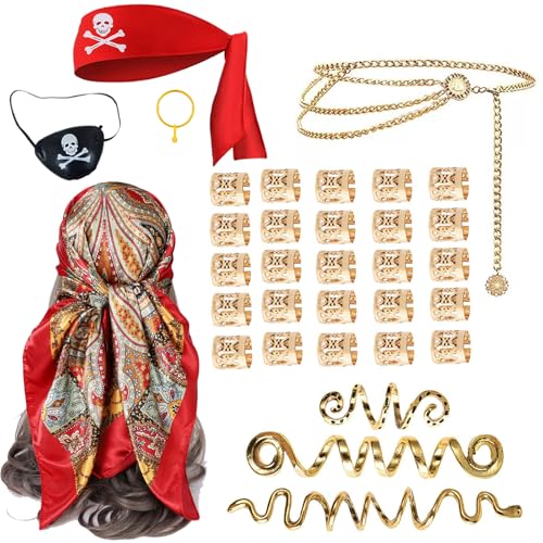 mohito 6 Stück Piraten Kostüm Set,Piraten Kopftuch,Piraten Augenklappen,Taillenkette,Piraten Ohrringe,Geeignet für Halloween Karneval Kostüm Partei Rolle spielen Piraten verkleiden sich Dekoration mohito 6 Stück Piraten Kostüm Set,Piraten Kopftuch,Piraten Augenklappen,Taillenkette,Piraten Ohrringe,Geeignet für Halloween Karneval Kostüm Partei Rolle spielen Piraten verkleiden sich Dekoration von mohito