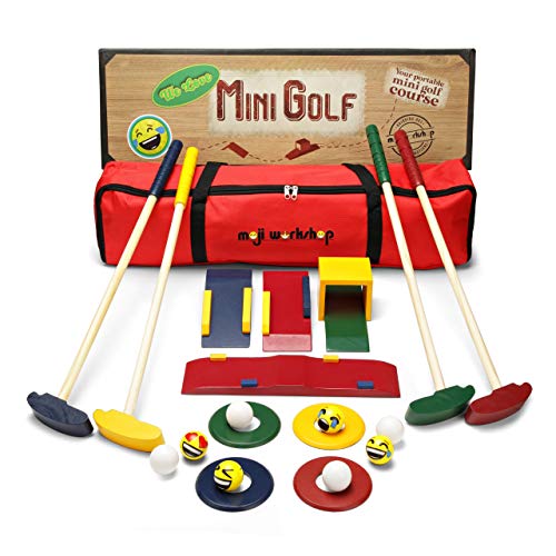 moji workshop Wooden Kids Golf Set - Quality Crazy Golf and Mini Golf Set - Wooden Toys for Indoor-, Outdoor- and Garden Games moji workshop Wooden Kids Golf Set - Quality Crazy Golf and Mini Golf Set - Wooden Toys for Indoor-, Outdoor- and Garden Games von moji workshop