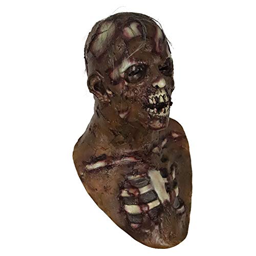 Scary Zombie Maske, Walking Dead Kostüm, blutige lebende Tote Requisiten für Halloween-Party - Mehrfarbig - Eine Größe passt meistens von molezu