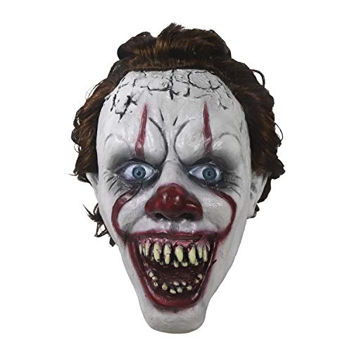 molezu Clown Maske Halloween Latex Horror Kopfbedeckung Wraith Scary Maske für Erwachsene Performance Requisiten Karneval Party Maske (Haizähne Clown) von molezu