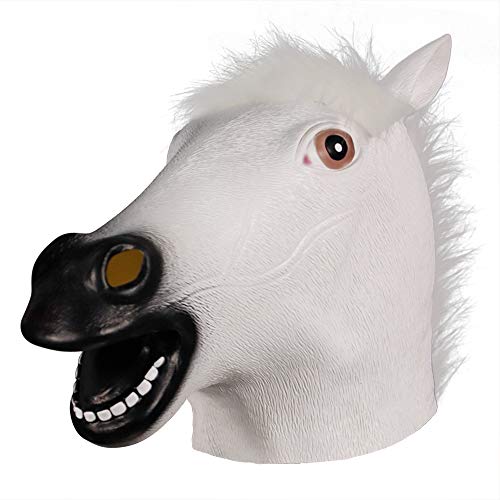 molezu Pferdemaske für Halloween Maske latex Tiermaske Erwachsene Pferdekopf Pferd Kostüm für Weihnachten Party Dekoration von molezu