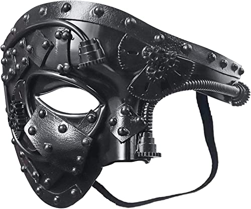 molezu Steampunk Maske Schwarze Phantom Mechanische Maske Venezianische Maske für Halloween Kostüm Party Phantom der Oper,Karnevalsball molezu Steampunk Maske Schwarze Phantom Mechanische Maske Venezianische Maske für Halloween Kostüm Party Phantom der Oper,Karnevalsball von molezu