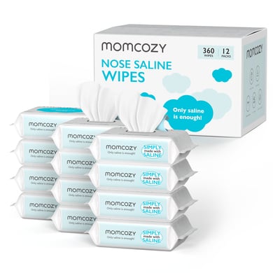 momcozy Tücher mit Kochsalzlösung für die Nase, 360 Tücher (12 x 30 Stk) von momcozy