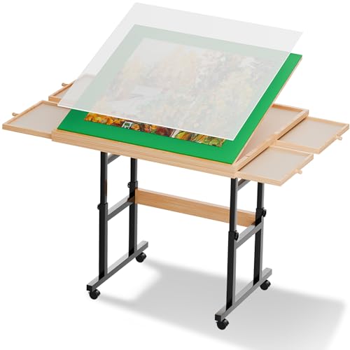 Monshey Puzzle-Tisch mit 4 Schubladen, 1500 Teile, 88,9 x 68,6 cm, verstellbares Puzzlebrett mit 3 Neigungswinkeln für Erwachsene Monshey Puzzle-Tisch mit 4 Schubladen, 1500 Teile, 88,9 x 68,6 cm, verstellbares Puzzlebrett mit 3 Neigungswinkeln für Erwachsene von monshey