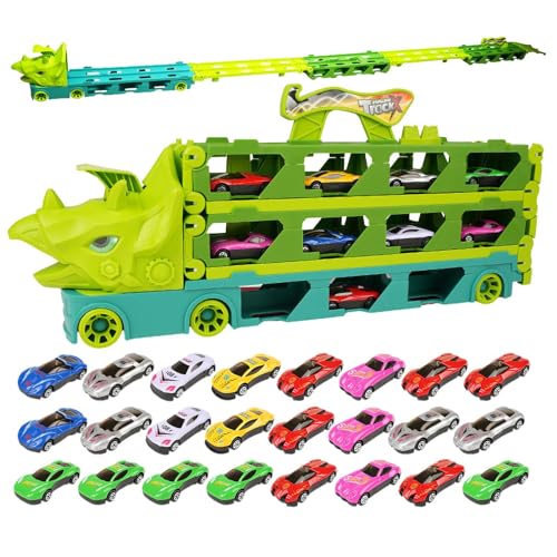 moonyan Dino-Transportträger-LKW | Kleinkind-LKW-Spielzeug | Solide Spielzeug-LKWs mit weichen Kanten für Kinder, Jungen und Mädchen von moonyan