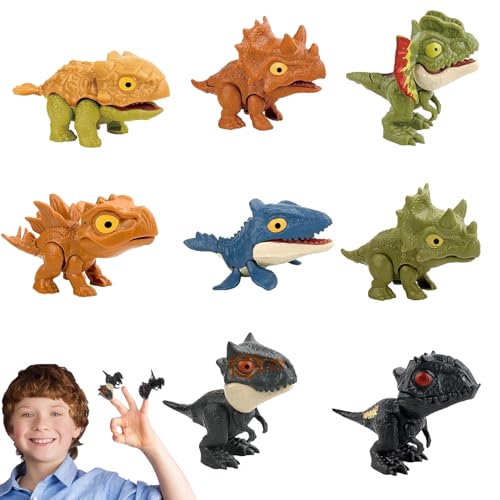 moonyan Dinosaurier-Fingerspielzeug | Tierspielzeug Dinosaurierspielzeug - Dinosaurier-Fingerpuppen, Kleinkindspielzeug, Vorschul-Lern-Minimodelle, Lernspielzeug, 8 Stück von moonyan
