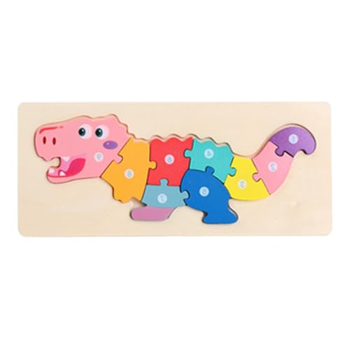 moonyan Dinosaurier-Holzpuzzle,Dinosaurier-Puzzle, Spielzeug im Dinosaurier-Design, Entzückendes, lustiges, farbenfrohes Tierpuzzle aus Holz für Kinder im Alter von 3 bis 5 Jahren, von moonyan