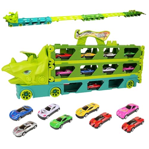 moonyan Dinosaurier-Transportauto-Spielzeug,LKW-Spielzeug mit 24 Rückzugsautos | Solide Spielzeug-LKWs mit weichen Kanten für Kinder, Jungen und Mädchen von moonyan