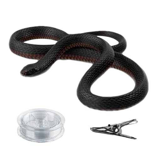 moonyan Fake Snake Prank, Clip on Snake Prank | Schlangen-Streichspielzeug aus Silikon mit durchsichtiger Schnur und Metallclip | Scaring Prank Prop, einfach zusammenzubauendes multifunktionales von moonyan