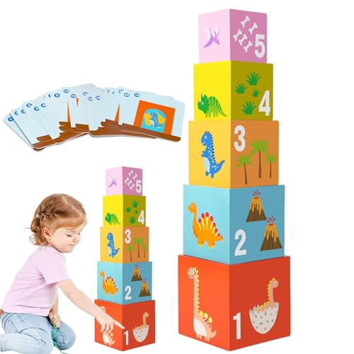 moonyan -Stapelspielzeug, Kinder-Stapelspiel,Tier-Puzzle-Spielzeug-Set - Stapelbares Spielzeug, Nist- und Stapelblöcke, Stapelspielzeug für Vorschulkinder, Zahlenlernspielzeug für Mädchen von moonyan