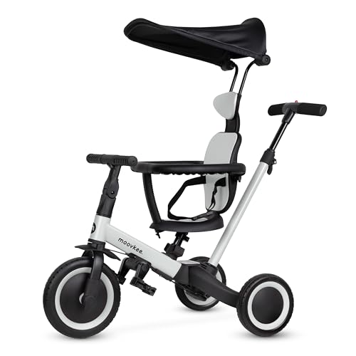 Dreirad ab 1 Jahr mit Schubstange 6in1 - Kinderdreirad mit Sonnendach - Dreirad mit Schiebestange - Fahrrad für Kinder bis 5 Jahre Dreirad ab 1 Jahr mit Schubstange 6in1 - Kinderdreirad mit Sonnendach - Dreirad mit Schiebestange - Fahrrad für Kinder bis 5 Jahre von moovkee.