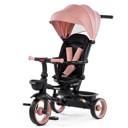 moovkee. Kinder Dreirad mit Schubstange ab 1 Jahr mit 360-Grad-Sitz – Rosa Multifunktional Laufrad mit 4 konfigurierbaren Optionen - Sicherheit für Ihr Kind Dank 3-Punkt-Gurt und Schutzbügel moovkee. Kinder Dreirad mit Schubstange ab 1 Jahr mit 360-Grad-Sitz – Rosa Multifunktional Laufrad mit 4 konfigurierbaren Optionen - Sicherheit für Ihr Kind Dank 3-Punkt-Gurt und Schutzbügel von moovkee.