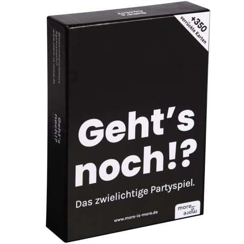 more is more Geht's noch!? - das zwielichtige Partyspiel 380 Spielkarten für witzige Spieleabend mit Freunden, perfekt für Silvester, Weihnachten und Geburtstage more is more Geht's noch!? - das zwielichtige Partyspiel 380 Spielkarten für witzige Spieleabend mit Freunden, perfekt für Silvester, Weihnachten und Geburtstage von more is more