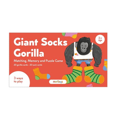 Giant Socks Gorilla 40 Karten Memory, Matching- und Puzzlespiel von moritoys