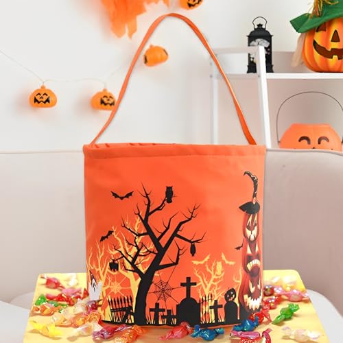 morxinle Halloween Süßigkeiten Eimer,Halloween Süßigkeiten Eimer mit LED-Licht,Halloween Kürbisbeutel Süßes Oder Saures Taschen für Halloween Snacks Goodie Süßigkeiten Halloween Party Gefälligkeiten von morxinle