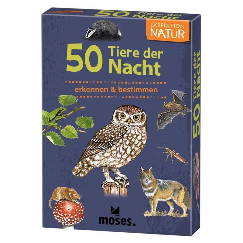 Kartenset EXPEDITION NATUR - 50 TIERE DER NACHT von moses Verlag