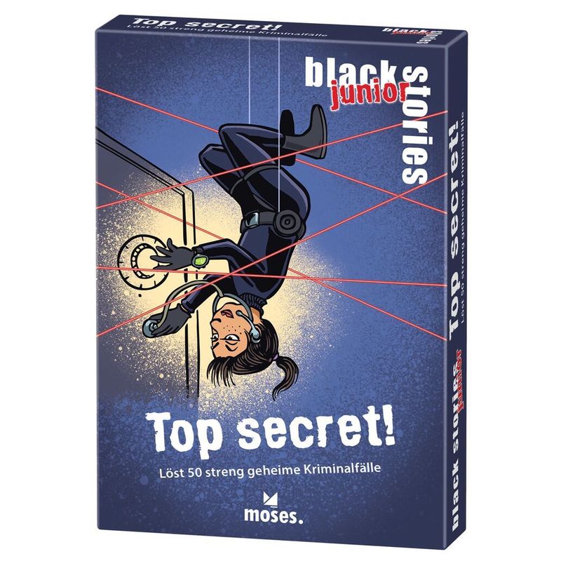 Rätselkarten BLACK STORIES JUNIOR - TOP SECRET ! von moses Verlag