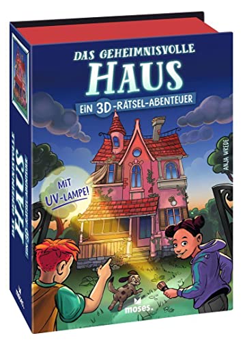 moses 90140 Das geheimnisvolle Haus, 3D Knobel & Rätsel Abenteuer Dog Escape kleine Detektive, Familienspiel für Kinder ab 8 Jahren und 1-4 Spieler, Rätselspiel von moses