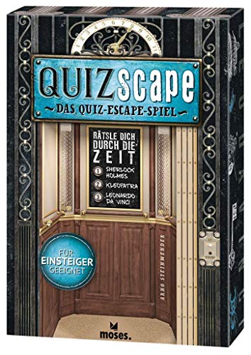 moses. QUIZscape – Das Quiz-Escape Spiel | Rätsle dich durch die Zeit l Das Escape-Game für Einsteiger l 3 spannende Zeitreise Stories für 2-5 Spieler ab 12 Jahren von moses