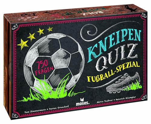 moses. Kneipenquiz – Fußball-Spezial, Pub-Quiz Spiel zur EM & WM, Quizspiel in 3 Schwierigkeitsstufen, für Fußballfreunde ab 12 Jahren, mit 750 kniffligen Fragen von moses