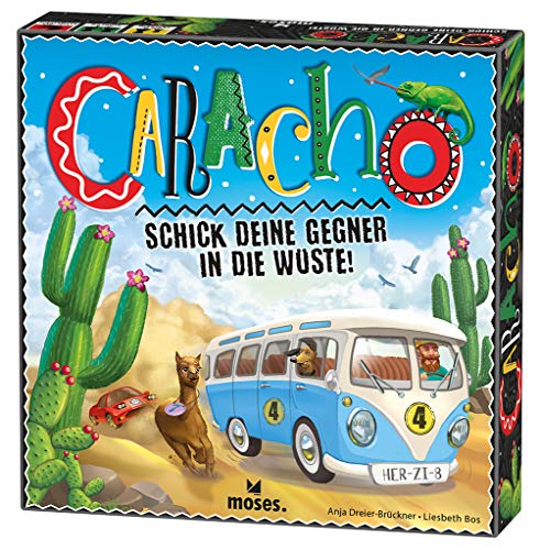 Caracho! | Mit Karacho durch die Wüste | Ein Würfel- und Deduktionsspiel | Lustiges Familienspiel mit 16 hochwertigen Würfeln: Schick deine Gegner in die Wüste! von moses