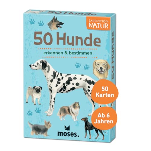 moses. 9769 Expedition Natur 50 Hunde | Bestimmungskarten im Set | Mit spannenden Quizfragen von moses