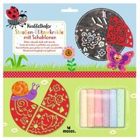 MOSES. VERLAG 16141 Krabbelkäfer Straßen-Glitzerkreide mit Schablonen von moses