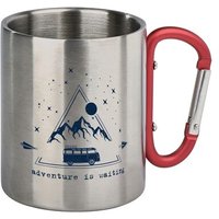 MOSES. VERLAG 82348 Fernweh Karabiner-Becher Adventure is waiting von moses