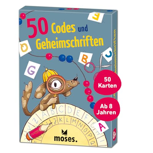 moses. 50 Codes und Geheimschriften, lustiges Kartenset für unterwegs, den Schulhof oder auf Reisen, Kinderspiel für clevere Kids ab 8 Jahren, Yellow von moses
