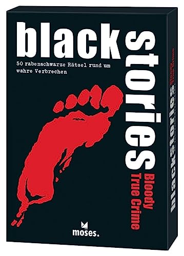 moses 52068 Black Stories Bloody True Crime-50 rabenschwarze Rätsel rund Verbrechen-Das Krimi Kartenspiel, 100% wahre Geschichten moses 52068 Black Stories Bloody True Crime-50 rabenschwarze Rätsel rund Verbrechen-Das Krimi Kartenspiel, 100% wahre Geschichten von moses