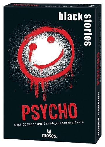 moses. Black Stories Psycho - 50 Rätsel mit Fällen aus den Abgründen der Seele, Krimi Kartenspiel mit Spielvariante und Punktechips, Rätselspiel für Jugendliche und Erwachsene moses. Black Stories Psycho - 50 Rätsel mit Fällen aus den Abgründen der Seele, Krimi Kartenspiel mit Spielvariante und Punktechips, Rätselspiel für Jugendliche und Erwachsene von moses