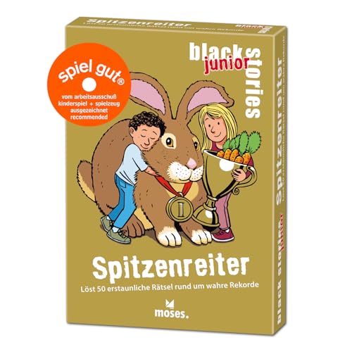 moses. Black Stories junior Spitzenreiter - 50 erstaunliche Rätsel rund um wahre Rekorde, Rätsel Kartenspiel mit Spielvariante, Rätselspiel für Kinder ab 8 Jahren moses. Black Stories junior Spitzenreiter - 50 erstaunliche Rätsel rund um wahre Rekorde, Rätsel Kartenspiel mit Spielvariante, Rätselspiel für Kinder ab 8 Jahren von moses