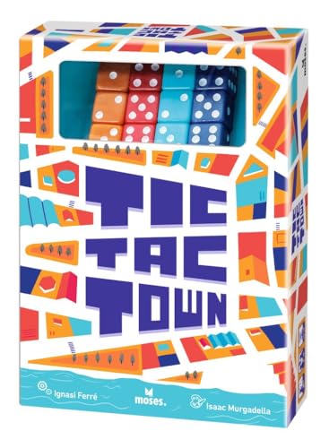 moses. Tic Tac Town, spannende Tic Tac Toe Variante mit Würfeln, lustiges Würfelspiel für die ganze Familie, leichtverständliches Taktikspiel ab 8 Jahren für 2-4 Spieler, Yellow von moses