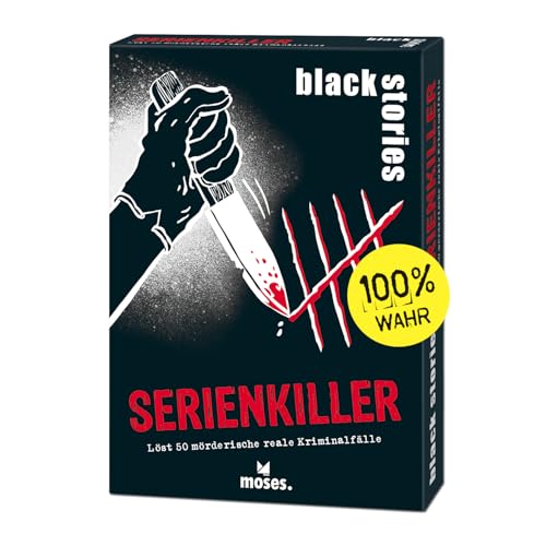 moses. Black Stories Serienkiller - 50 Rätsel mit mörderisch realen Kriminal-Fällen, Krimi Kartenspiel mit Spielvariante und Punktechips, Rätselspiel für Jugendliche und Erwachsene moses. Black Stories Serienkiller - 50 Rätsel mit mörderisch realen Kriminal-Fällen, Krimi Kartenspiel mit Spielvariante und Punktechips, Rätselspiel für Jugendliche und Erwachsene von moses
