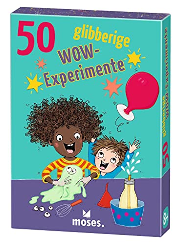 moses. 30254 50 glibberige Wow-Experimente, Kartenset für clevere Kids, großer Spaß für kleine Wissenschaftler, Lern-Spielzeug für Kinder ab 8 Jahren, Bunt, Mittel von moses