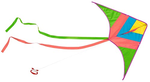 moses. 38199 Neon Taschen-Flugdrachen, schnell zusammengebauter Einleiner-Drache für Kinder ab 6 Jahre, farbenfroher Kinderdrachen inklusive Transporttasche von moses