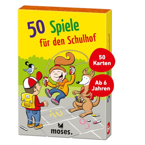 moses. 50 Spiele für den Schulhof, Zeitloses Kartenset mit belietbten Spieleklassikern für Kinder, Einschulung oder zum Kindergeburtstag, ab 6 Jahren von moses