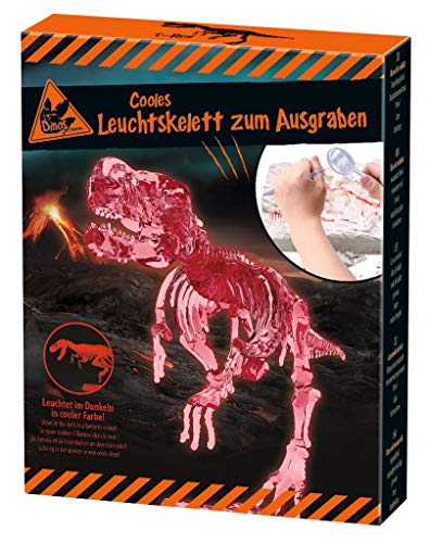 moses. 70000 Cooles Leuchtskelett zum Ausgraben I Nachtleuchtendes T-Rex Skelett zum Zusammenstecken in Rot I Ausgrabungsset für Kinder von moses