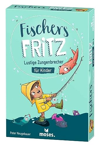 moses. 90387 Fischers Fritz, Zungenbrecher Kartenspiel zur Sprachförderung, Kinderspiel für Grundschüler, witziges Lernspiel ab 6 Jahren und für 2-6 Spieler, Mehrfarbig illustriert von moses