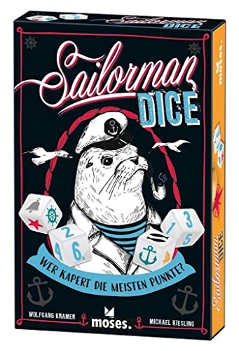 moses. Sailorman Dice, Roll & Write Würfelspiel auf hoher See, Würfelspaß für knallharte Seeleute, Gesellschaftsspiel für Kinder ab 10 Jahren und 2-4 Spieler moses. Sailorman Dice, Roll & Write Würfelspiel auf hoher See, Würfelspaß für knallharte Seeleute, Gesellschaftsspiel für Kinder ab 10 Jahren und 2-4 Spieler von moses