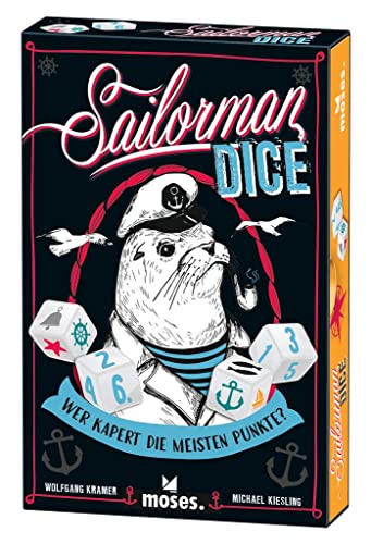 moses. 90390 Sailorman Dice, Roll & Write Würfelspiel auf hoher See, Würfelspaß für knallharte Seeleute, Gesellschaftsspiel für Kinder ab 10 Jahren und 2-4 Spieler, Bunt von moses