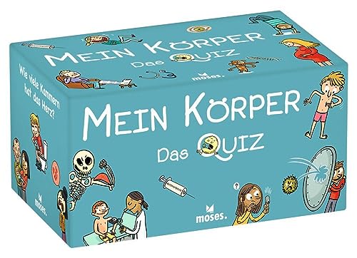 moses. 90396 Quiz, Kinder Wissensquiz mit 100 spannenden Fragen, Wissensspiel über den menschlichen Körper, Ratespiel für clevere Kids ab 8 Jahren, Bunt von moses