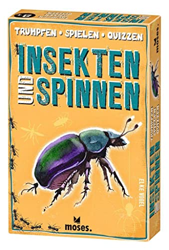 moses. Trumpfen – Spielen – Quizzen Insekten und Spinnen, Trumpf-Kartenspiel für Kinder ab 8 Jahren, 3 in 1 Spielebox mit 50 Spielkarten von moses
