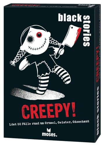 moses. Black Stories Creepy! - 50 Rätsel mit Fällen rund um Grusel, Geister, Gänsehaut, Krimi Kartenspiel mit Spielvariante und Punktechips, Rätselspiel für Jugendliche und Erwachsene moses. Black Stories Creepy! - 50 Rätsel mit Fällen rund um Grusel, Geister, Gänsehaut, Krimi Kartenspiel mit Spielvariante und Punktechips, Rätselspiel für Jugendliche und Erwachsene von moses