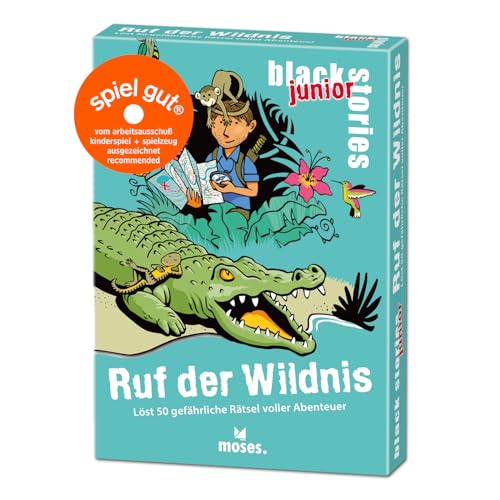 moses. Black Stories junior Ruf der Wildnis - 50 Rätsel voller Abenteuer, Rätsel Kartenspiel mit Spielvariante und Punktechips, Rätselspiel für Kinder ab 8 Jahren moses. Black Stories junior Ruf der Wildnis - 50 Rätsel voller Abenteuer, Rätsel Kartenspiel mit Spielvariante und Punktechips, Rätselspiel für Kinder ab 8 Jahren von moses