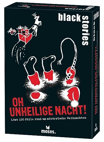 moses. Black Stories Oh, unheilige Nacht! – 100 Rätsel mit Fällen rund um mörderische Weihnachten, Krimi Kartenspiel mit Spielvariante und Punktechips, Rätselspiel für Jugendliche und Erwachsene moses. Black Stories Oh, unheilige Nacht! – 100 Rätsel mit Fällen rund um mörderische Weihnachten, Krimi Kartenspiel mit Spielvariante und Punktechips, Rätselspiel für Jugendliche und Erwachsene von moses