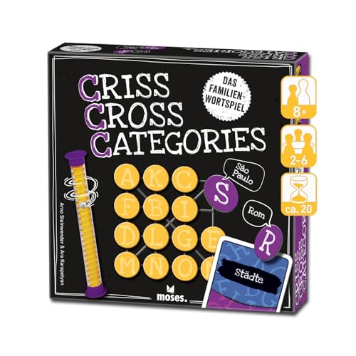 moses. Criss Cross Categories, rasantes Wortspiel mit Stadt-Land-Fluss & Bingo-Elementen, Familienspiel mit innovativem Timer & 400 Kategorien, Denkspiel für Erwachsene & Kinder ab 8 Jahren moses. Criss Cross Categories, rasantes Wortspiel mit Stadt-Land-Fluss & Bingo-Elementen, Familienspiel mit innovativem Timer & 400 Kategorien, Denkspiel für Erwachsene & Kinder ab 8 Jahren von moses