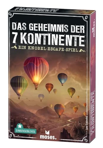 moses. Das Geheimnis der 7 Kontinente - Knobel-Escape-Spiel für Einsteiger mit spannender Rätsel-Story auf Postkarten, kooperatives Exit-Game für Spieleabende, Escape-Room-Spiel ab 12 Jahren von moses